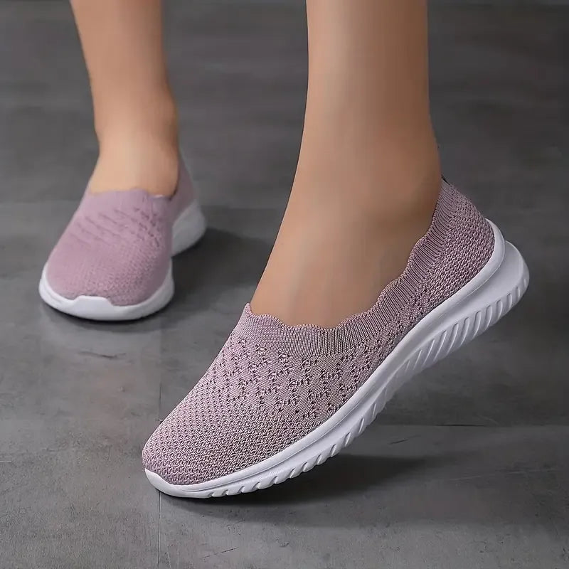 Komfortable Dame Strikkede Slip-On Flats