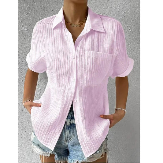 Avslappet løs bluse med knapper
