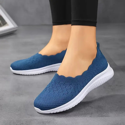 Komfortable Dame Strikkede Slip-On Flats