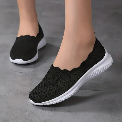 Komfortable Dame Strikkede Slip-On Flats