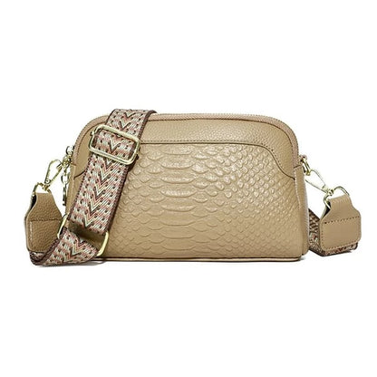 Læder Crossbody Veske med Alligatormønster for Kvinner