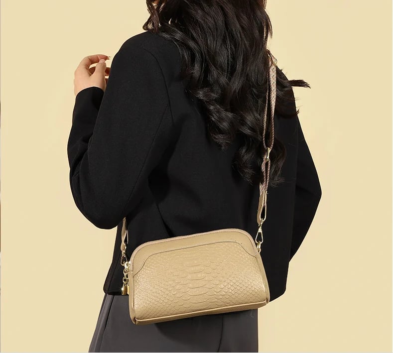 Læder Crossbody Veske med Alligatormønster for Kvinner