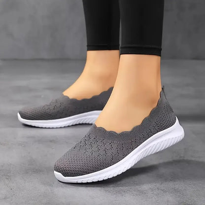 Komfortable Dame Strikkede Slip-On Flats